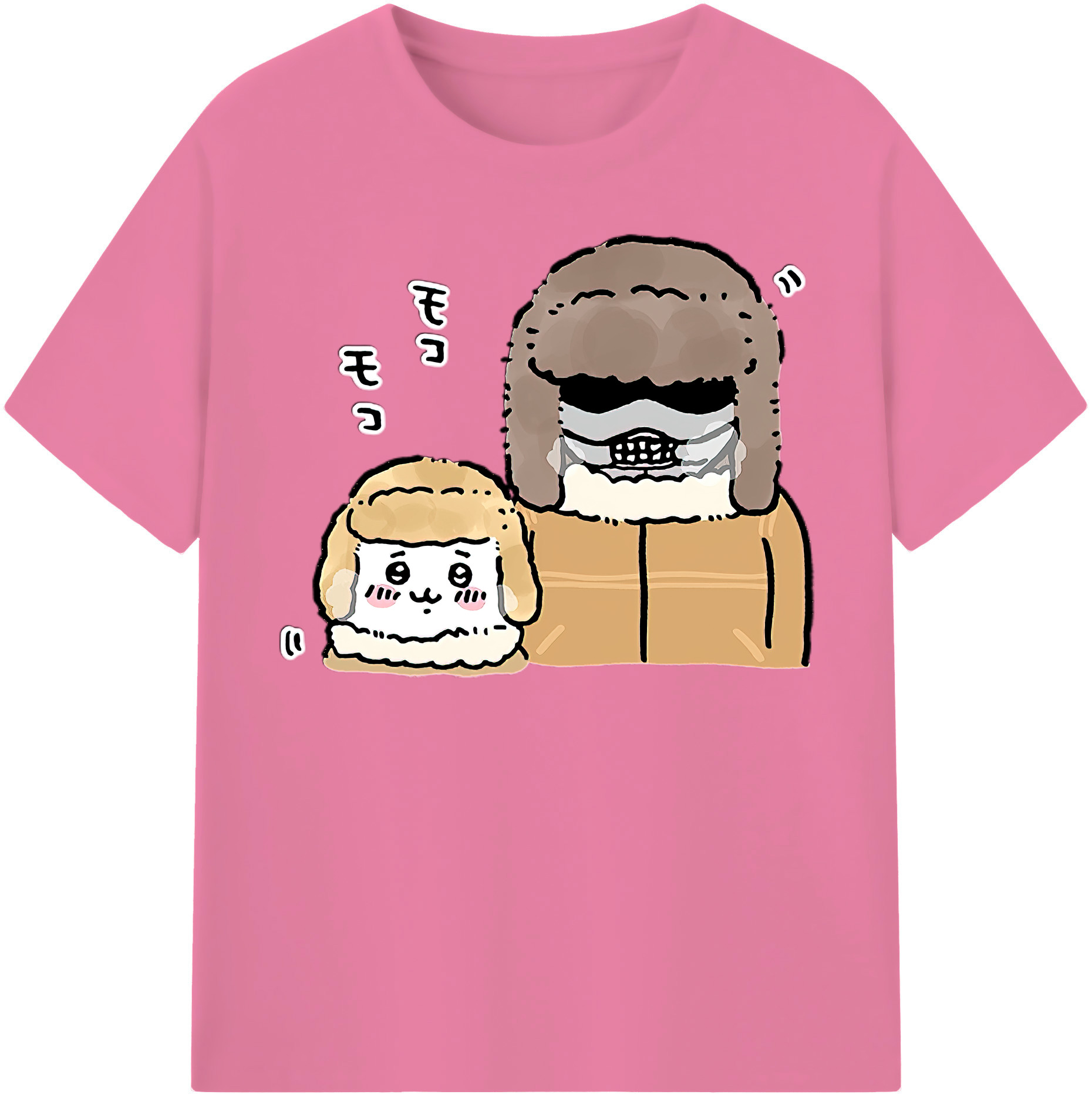 （画像用） ちいかわ 労働の鎧さん Chii-kawa Mr. Armor of Labor 綿100％半袖Tシャツ（フロントプリント）